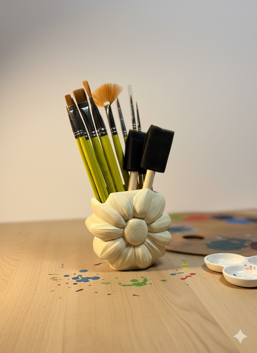 Bloom Desk Organizer – Sunflower Pen & Pencil Holder
