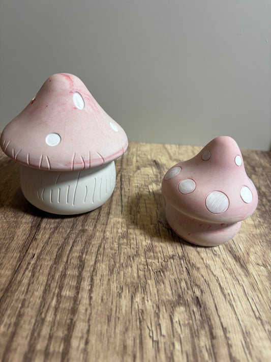 Mushroom Jar & Figurine – Handmade Eco Resin Decor