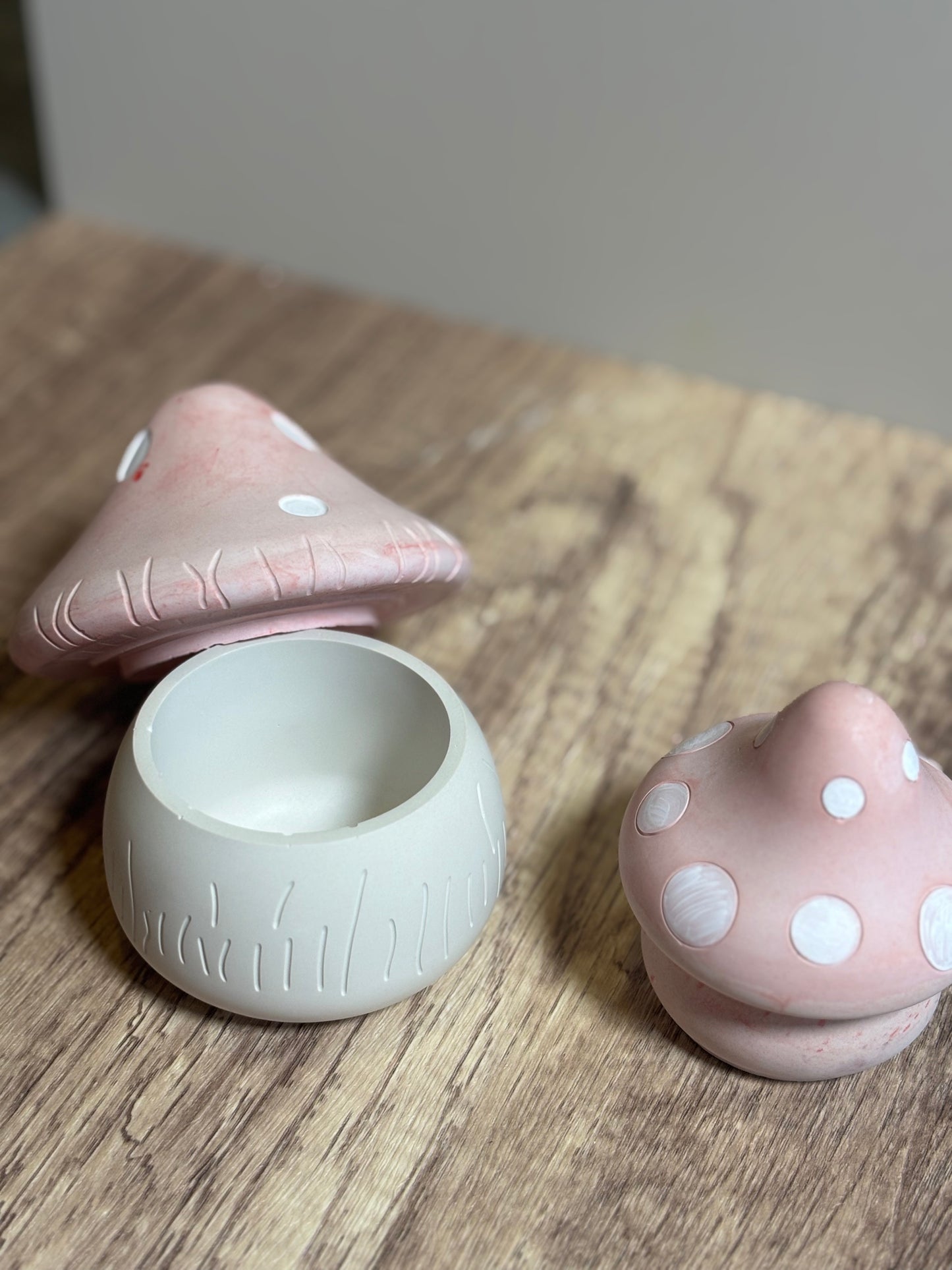 Mushroom Jar & Figurine – Handmade Eco Resin Decor