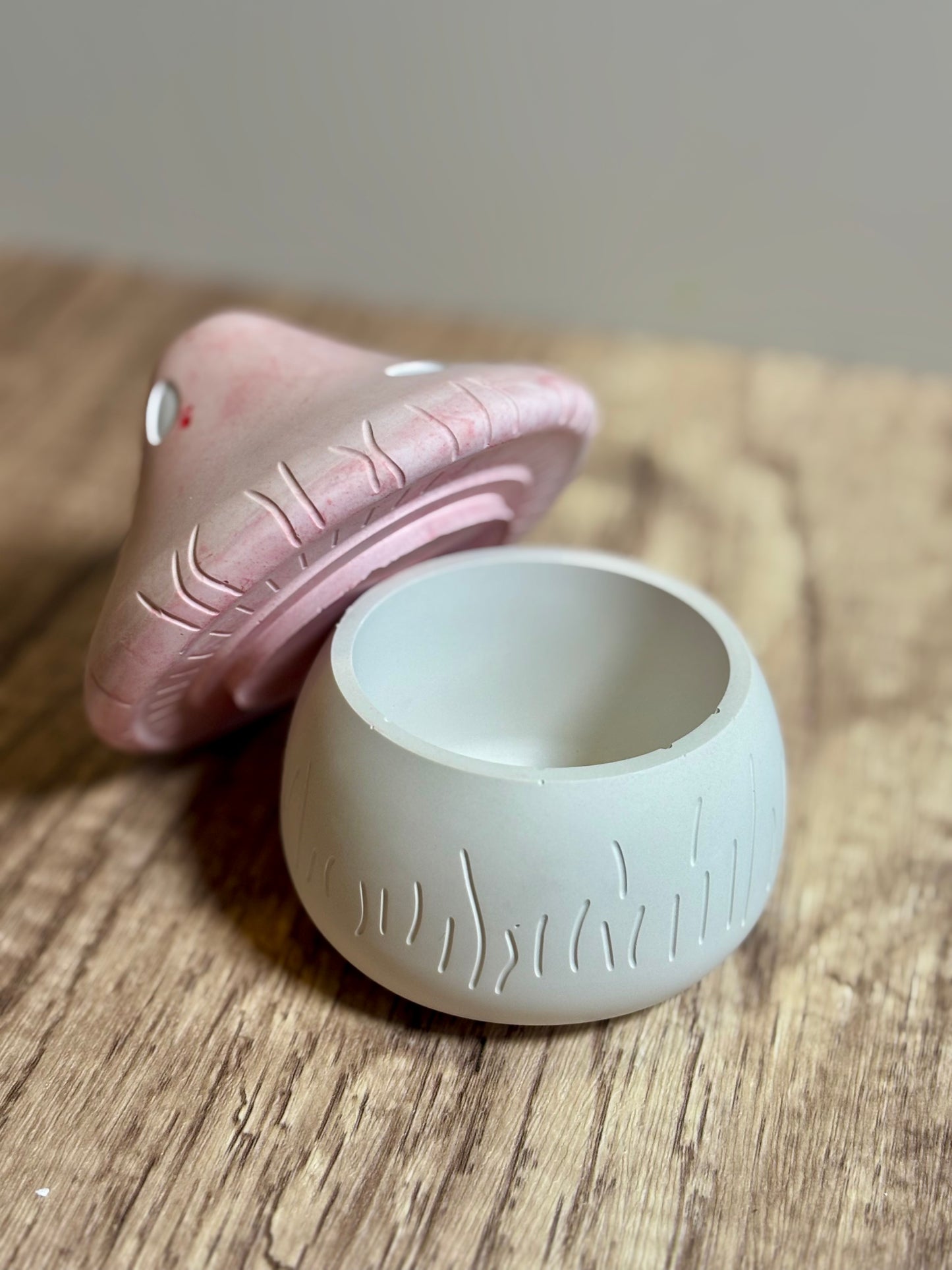 Mushroom Jar & Figurine – Handmade Eco Resin Decor