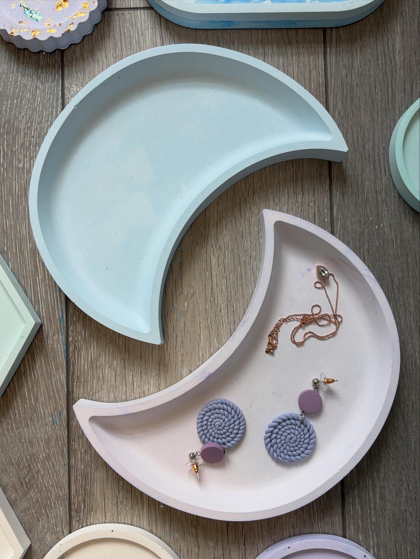 Crescent Moon Trinket Tray - Eco Resin Jewelry Dish