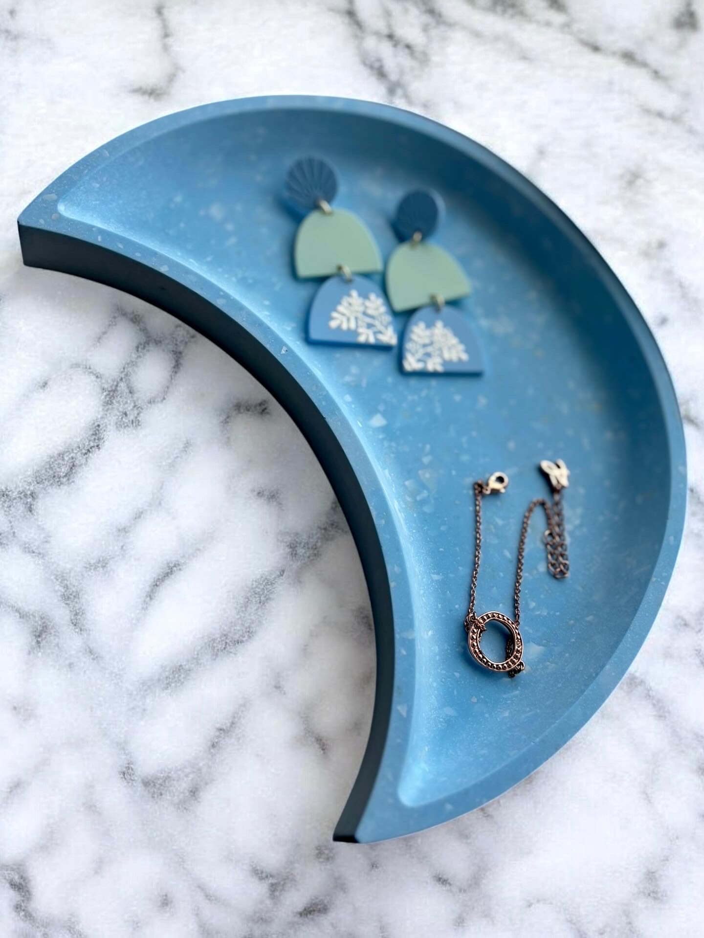 Crescent Moon Trinket Tray - Eco Resin Jewelry Dish